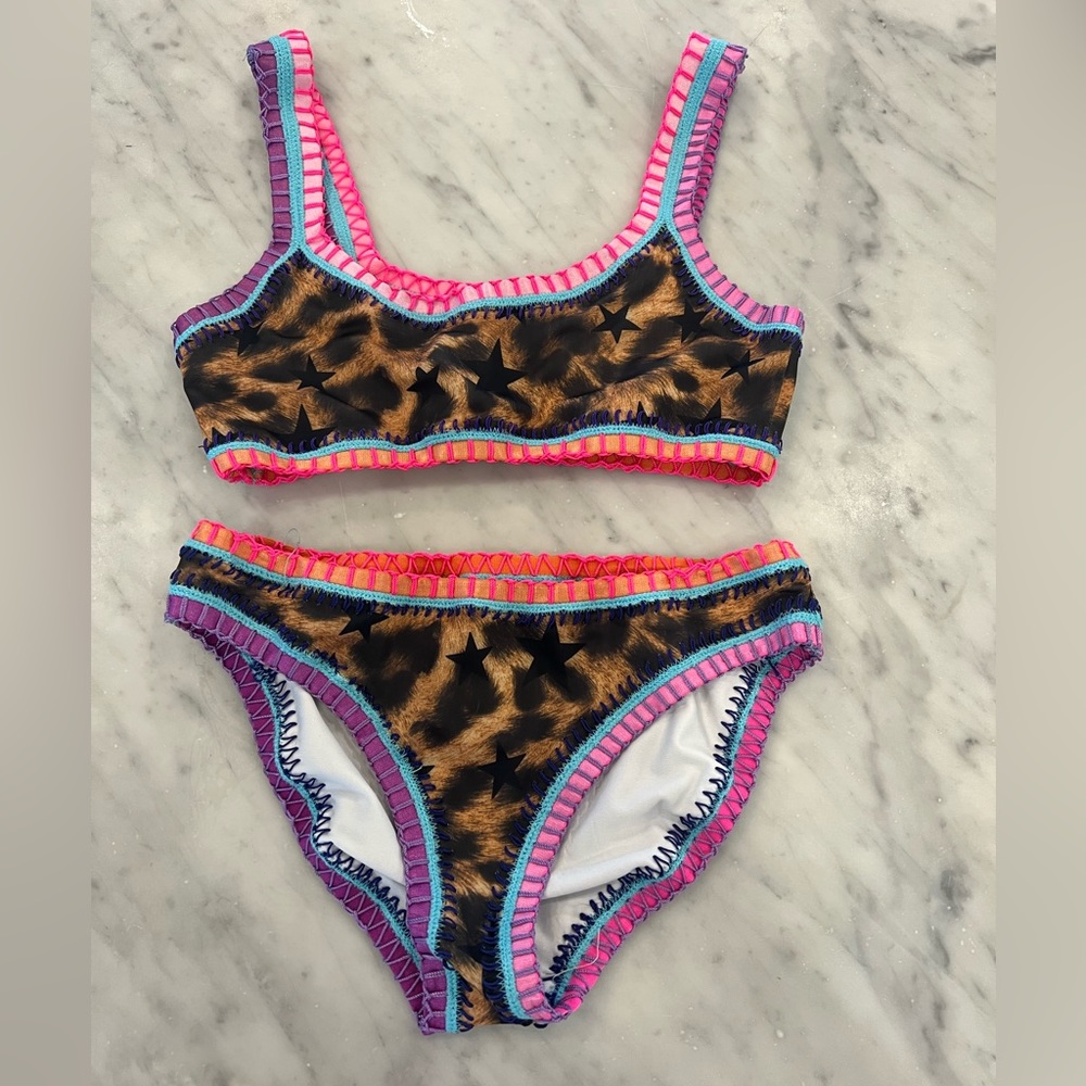 Platinum leopard bikini. Size 14